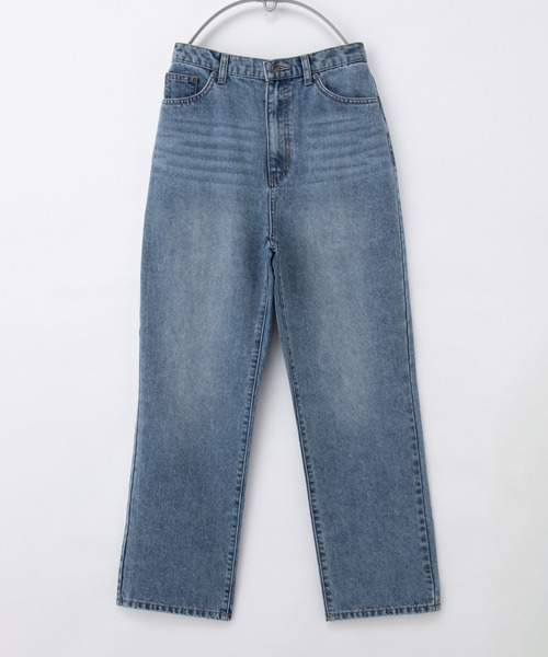 Honeys(ハニーズ)の「レギュラーストレート(股下60cm)(デニムパンツ・レディース・グレー/ブルー/ダークインディゴブルー・SS/S/M/LL/L/3L)」の5枚目の写真
