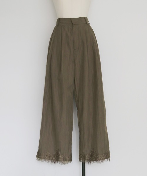 cheriella(シェリエラ)の「【cheriella】リネンライク タックレースパンツ LINEN-LIKE TUCKED LACE PANTS(スラックス・レディース・ブラウン/アイボリー/ブラック・FREE)」の11枚目の写真