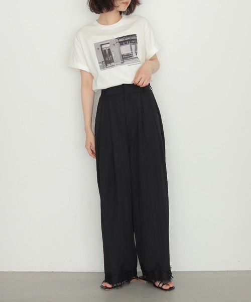 cheriella(シェリエラ)の「【cheriella】リネンライク タックレースパンツ LINEN-LIKE TUCKED LACE PANTS(スラックス・レディース・ブラウン/アイボリー/ブラック・FREE)」の22枚目の写真