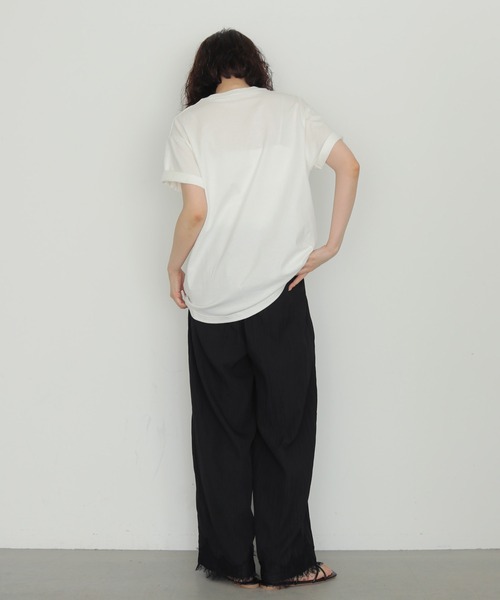 cheriella(シェリエラ)の「【cheriella】リネンライク タックレースパンツ LINEN-LIKE TUCKED LACE PANTS(スラックス・レディース・ブラウン/アイボリー/ブラック・FREE)」の18枚目の写真