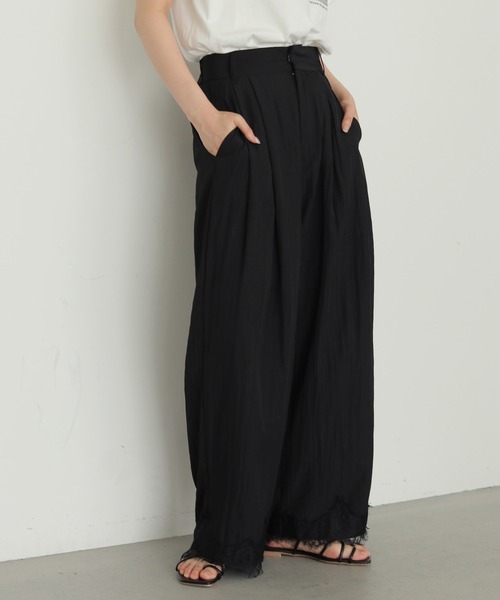 cheriella(シェリエラ)の「【cheriella】リネンライク タックレースパンツ LINEN-LIKE TUCKED LACE PANTS(スラックス・レディース・ブラウン/アイボリー/ブラック・FREE)」の19枚目の写真