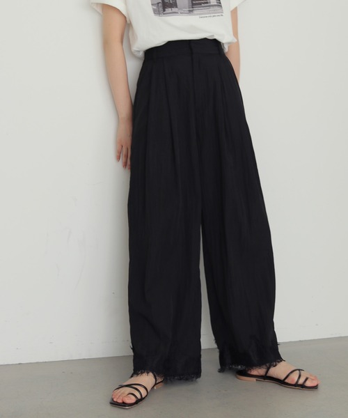 cheriella(シェリエラ)の「【cheriella】リネンライク タックレースパンツ LINEN-LIKE TUCKED LACE PANTS(スラックス・レディース・ブラウン/アイボリー/ブラック・FREE)」の20枚目の写真