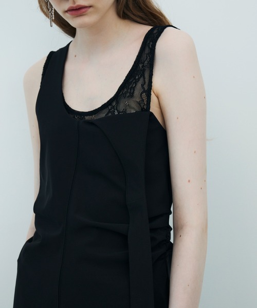 JOSE MOON（ジョゼムーン）の「TIE NECK MINI DRESS/タイネックミニドレス（ワンピース・レディース・ブラック/ブラウン・36/38）」の13枚目の写真