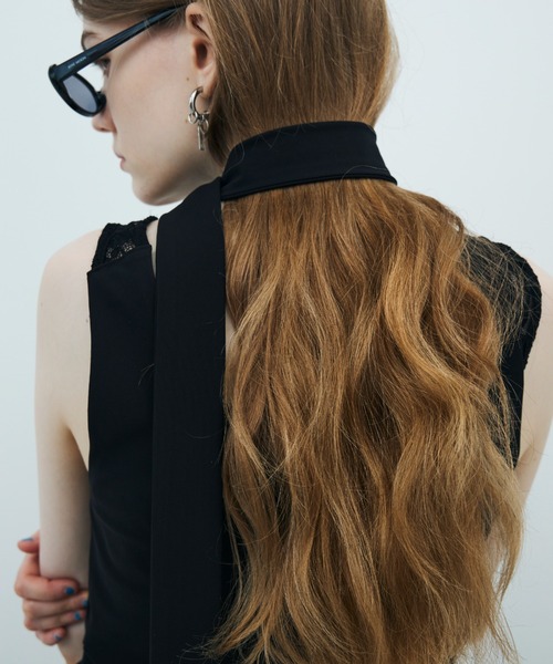 JOSE MOON（ジョゼムーン）の「TIE NECK MINI DRESS/タイネックミニドレス（ワンピース・レディース・ブラック/ブラウン・36/38）」の16枚目の写真