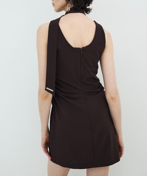 JOSE MOON（ジョゼムーン）の「TIE NECK MINI DRESS/タイネックミニドレス（ワンピース・レディース・ブラック/ブラウン・36/38）」の19枚目の写真