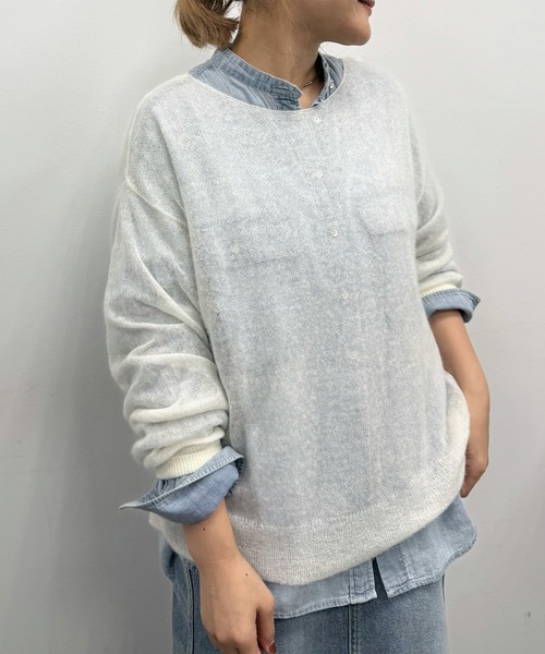 PUAL CE CIN(ピュアルセシン)の「モヘア混ニットプルオーバー(ニット/セーター・レディース・ブラウン/サックスブルー/アイボリー・FREE)」の8枚目の写真