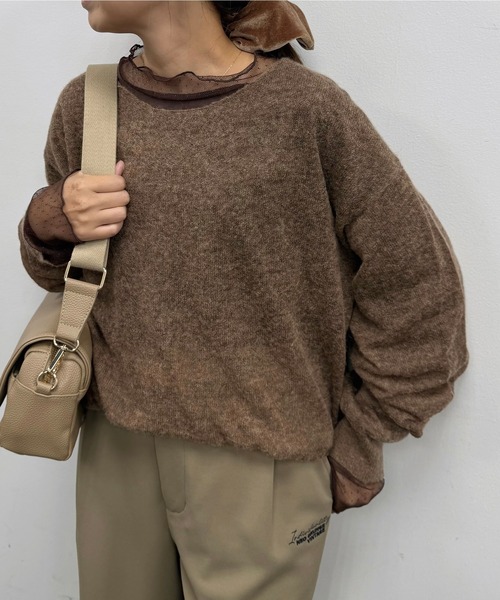 PUAL CE CIN(ピュアルセシン)の「モヘア混ニットプルオーバー(ニット/セーター・レディース・ブラウン/サックスブルー/アイボリー・FREE)」の22枚目の写真