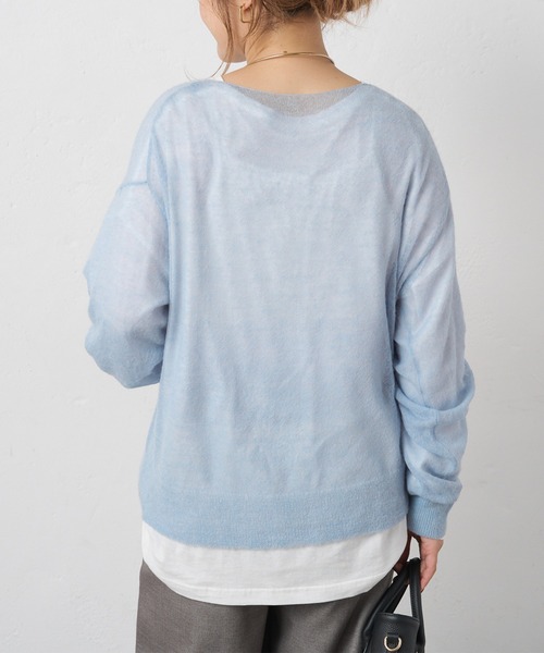 PUAL CE CIN(ピュアルセシン)の「モヘア混ニットプルオーバー(ニット/セーター・レディース・ブラウン/サックスブルー/アイボリー・FREE)」の13枚目の写真