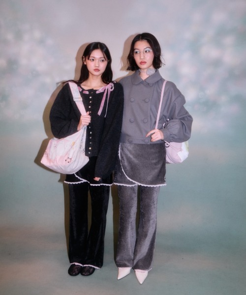 twins(nemne store)(ツインズ)の「Velvet Layered Skirt Pants(その他パンツ・レディース・Black/グレー・フリー)」の3枚目の写真