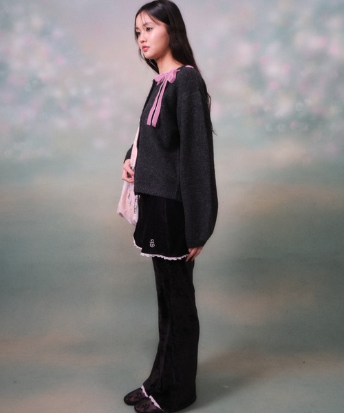 twins(nemne store)(ツインズ)の「Velvet Layered Skirt Pants(その他パンツ・レディース・Black/グレー・フリー)」の7枚目の写真
