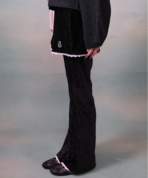 twins(nemne store)(ツインズ)の「Velvet Layered Skirt Pants(その他パンツ・レディース・Black/グレー・フリー)」の9枚目の写真