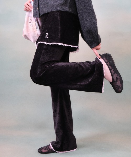 twins(nemne store)(ツインズ)の「Velvet Layered Skirt Pants(その他パンツ・レディース・Black/グレー・フリー)」の11枚目の写真