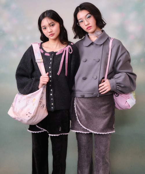 twins(nemne store)(ツインズ)の「Velvet Layered Skirt Pants(その他パンツ・レディース・Black/グレー・フリー)」の4枚目の写真