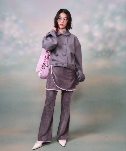 twins(nemne store)(ツインズ)の「Velvet Layered Skirt Pants(その他パンツ・レディース・Black/グレー・フリー)」の18枚目の写真