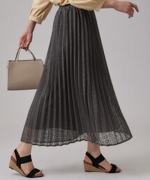 SHOO・LA・RUE | 【S-LL】ゆれるレースとシアー感がオトナかわいい レースプリーツスカート(スカート)