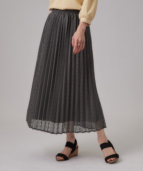 SHOO・LA・RUE(シューラルー)の「【S-LL】軽やかにゆれる 上品レースプリーツスカート(スカート・レディース・ベージュ/ブラウン系その他/スミクロ・00)」の9枚目の写真
