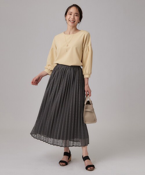 SHOO・LA・RUE(シューラルー)の「【S-LL】軽やかにゆれる 上品レースプリーツスカート(スカート・レディース・ベージュ/ブラウン系その他/スミクロ・00)」の11枚目の写真
