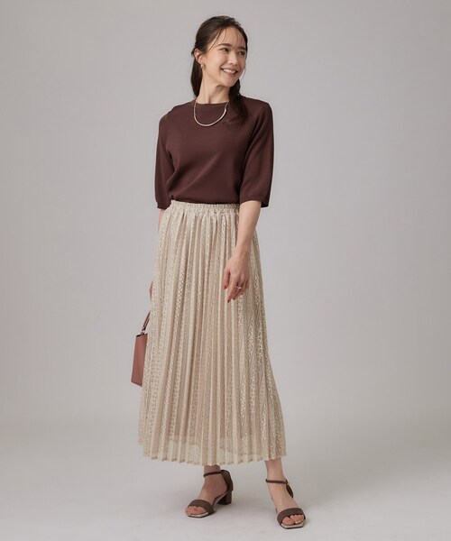 SHOO・LA・RUE(シューラルー)の「【S-LL】軽やかにゆれる 上品レースプリーツスカート(スカート・レディース・ベージュ/ブラウン系その他/スミクロ・00)」の19枚目の写真