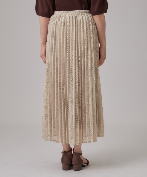 SHOO・LA・RUE(シューラルー)の「【S-LL】軽やかにゆれる 上品レースプリーツスカート(スカート・レディース・ベージュ/ブラウン系その他/スミクロ・00)」の5枚目の写真