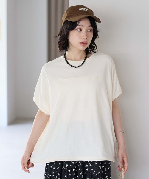 HEART MARKET(ハートマーケット)の「ハート刺繍ドルマンプルオーバー(Tシャツ/カットソー・レディース・ブラウン/レッド/パープル/ブラック/ナチュラル/ネイビー・FREE)」の4枚目の写真