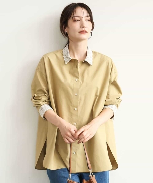 MK MICHEL KLEIN（エムケーミッシェルクラン）の「[洗える]レースデザインシャツ（シャツ/ブラウス・レディース・ライトブルー/ライトイエロー・38）」の11枚目の写真