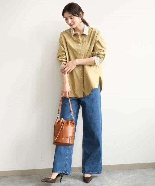 MK MICHEL KLEIN（エムケーミッシェルクラン）の「[洗える]レースデザインシャツ（シャツ/ブラウス・レディース・ライトブルー/ライトイエロー・38）」の14枚目の写真