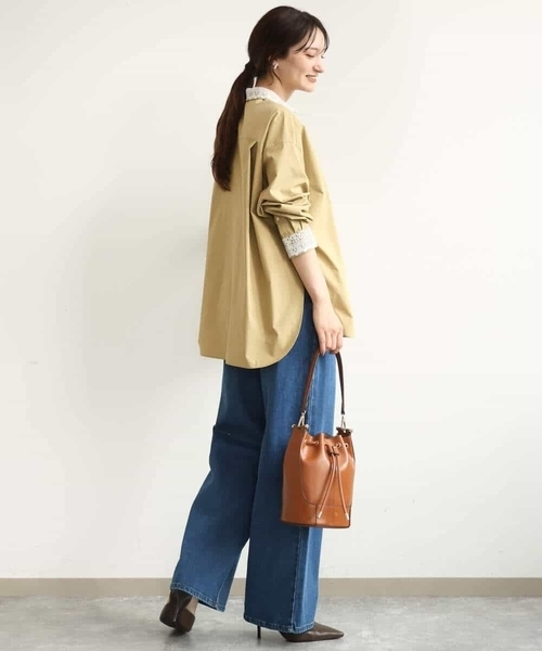 MK MICHEL KLEIN（エムケーミッシェルクラン）の「[洗える]レースデザインシャツ（シャツ/ブラウス・レディース・ライトブルー/ライトイエロー・38）」の15枚目の写真