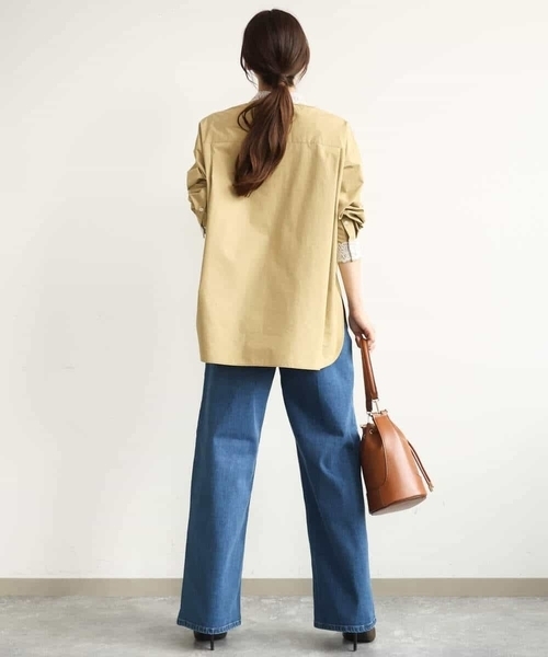 MK MICHEL KLEIN（エムケーミッシェルクラン）の「[洗える]レースデザインシャツ（シャツ/ブラウス・レディース・ライトブルー/ライトイエロー・38）」の16枚目の写真