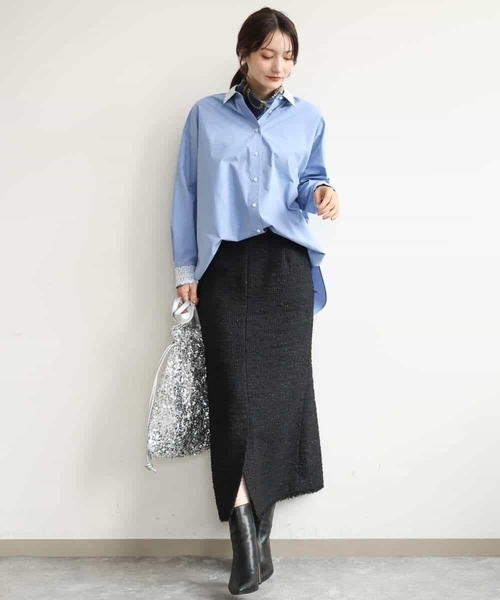 MK MICHEL KLEIN（エムケーミッシェルクラン）の「[洗える]レースデザインシャツ（シャツ/ブラウス・レディース・ライトブルー/ライトイエロー・38）」の21枚目の写真
