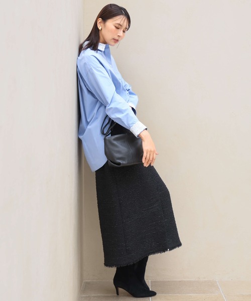 MK MICHEL KLEIN（エムケーミッシェルクラン）の「[洗える]レースデザインシャツ（シャツ/ブラウス・レディース・ライトブルー/ライトイエロー・38）」の6枚目の写真