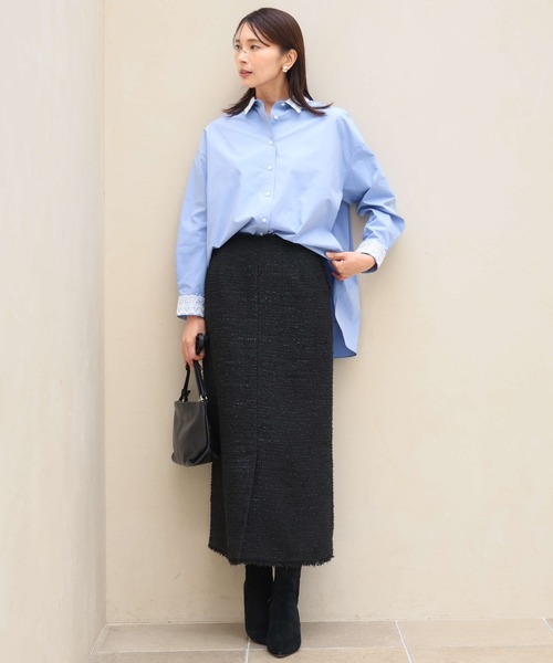 MK MICHEL KLEIN（エムケーミッシェルクラン）の「[洗える]レースデザインシャツ（シャツ/ブラウス・レディース・ライトブルー/ライトイエロー・38）」の7枚目の写真