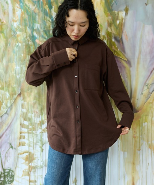 flaeu(フラユ)の「Light French Terry Big Shirt(シャツ/ブラウス・レディース・ブラウン/ブラック/アイボリー・FREE)」の17枚目の写真