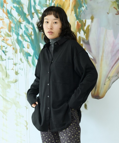flaeu(フラユ)の「Light French Terry Big Shirt(シャツ/ブラウス・レディース・ブラウン/ブラック/アイボリー・FREE)」の11枚目の写真
