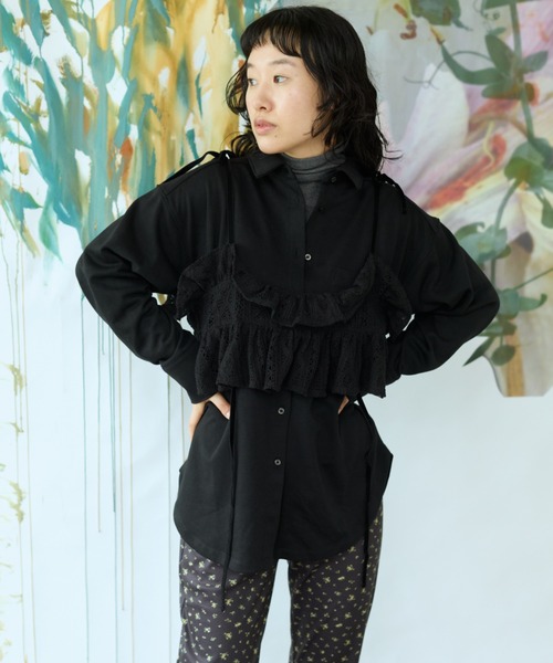 flaeu(フラユ)の「Light French Terry Big Shirt(シャツ/ブラウス・レディース・ブラウン/ブラック/アイボリー・FREE)」の13枚目の写真