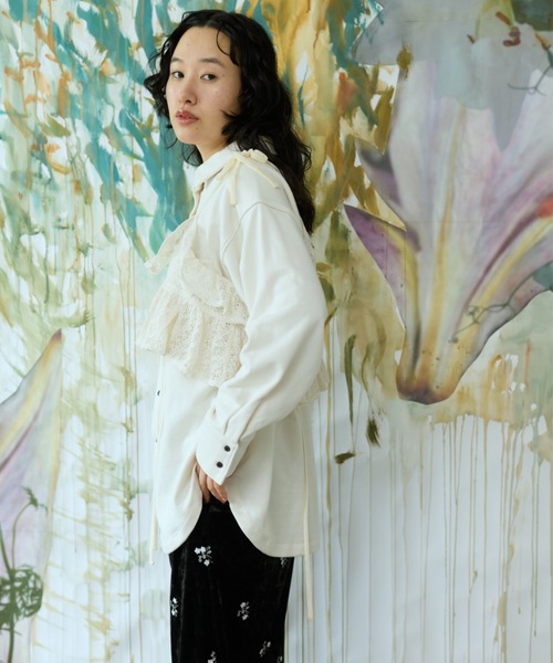 flaeu(フラユ)の「Light French Terry Big Shirt(シャツ/ブラウス・レディース・ブラウン/ブラック/アイボリー・FREE)」の4枚目の写真