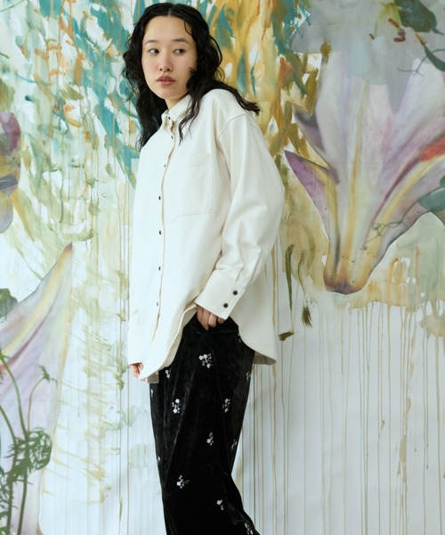 flaeu(フラユ)の「Light French Terry Big Shirt(シャツ/ブラウス・レディース・ブラウン/ブラック/アイボリー・FREE)」の6枚目の写真