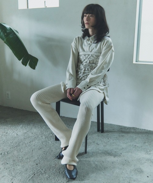 flaeu(フラユ)の「Light French Terry Big Shirt(シャツ/ブラウス・レディース・ブラウン/ブラック/アイボリー・FREE)」の9枚目の写真