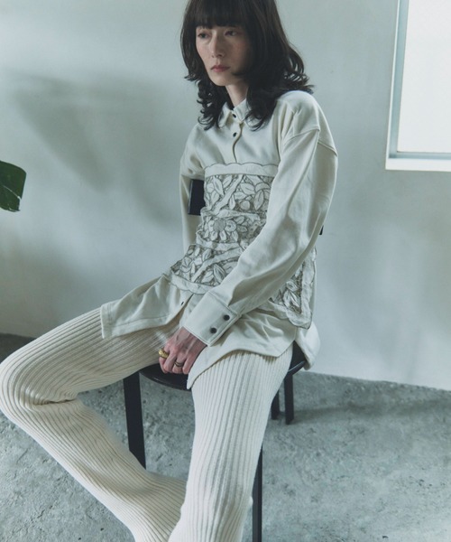flaeu(フラユ)の「Light French Terry Big Shirt(シャツ/ブラウス・レディース・ブラウン/ブラック/アイボリー・FREE)」の10枚目の写真