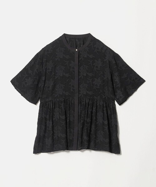 green label relaxing（グリーンレーベルリラクシング）の「カット ジャガード 5分袖 ブラウス（シャツ/ブラウス・レディース・ホワイト/ブラック・FREE）」の14枚目の写真