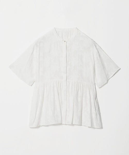 green label relaxing（グリーンレーベルリラクシング）の「カット ジャガード 5分袖 ブラウス（シャツ/ブラウス・レディース・ホワイト/ブラック・FREE）」の21枚目の写真