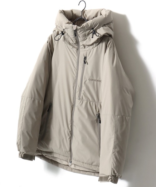 CONVERSE(コンバース)の「CONVERSE/コンバース Mountain Jacket Parka/防風 撥水 オーバーサイズ 中綿 ファイバーダウンジャケットパーカー/マウンテンパーカー/レディース メンズ(ダウンジャケット/コート・メンズ・ベージュ/ブラック・M/L/LL)」の6枚目の写真