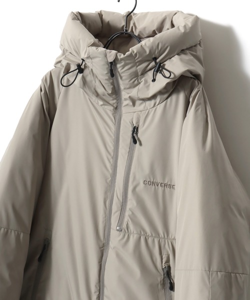 CONVERSE(コンバース)の「CONVERSE/コンバース Mountain Jacket Parka/防風 撥水 オーバーサイズ 中綿 ファイバーダウンジャケットパーカー/マウンテンパーカー/レディース メンズ(ダウンジャケット/コート・メンズ・ベージュ/ブラック・M/L/LL)」の4枚目の写真