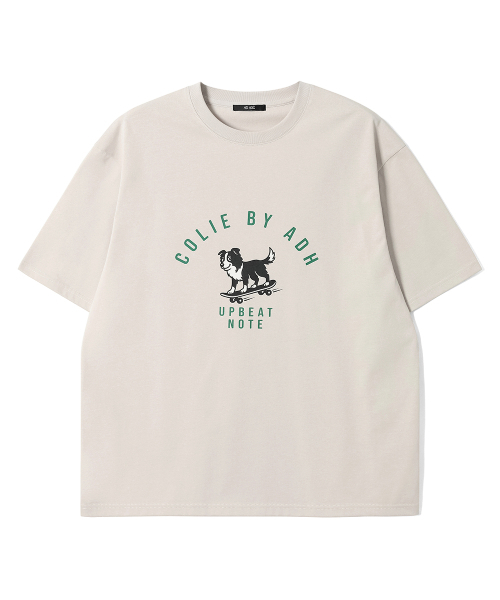 ADHOC(アドホック)の「男女共用コリー スケートボードアートワークTシャツ (LT-BEIGE) (HC6STA5)(Tシャツ/カットソー・メンズ・その他・100/105)」の1枚目の写真
