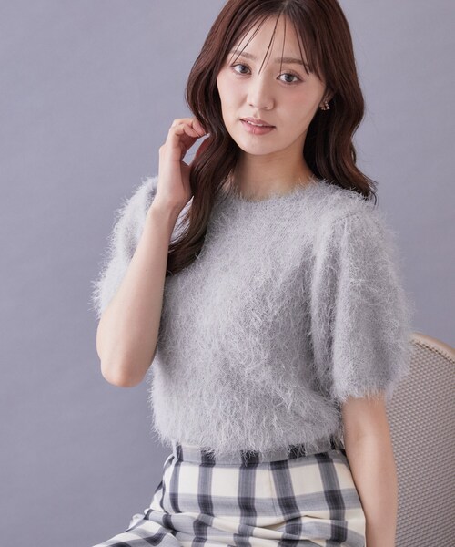 index(インデックス)の「ふわふわフェザーコンパクトニット【洗濯機OK】(ニット/セーター・レディース・アイボリー/サックスブルー/サンドベージュ・00)」の12枚目の写真