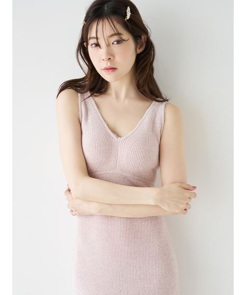 SNIDEL HOME(スナイデルホーム)の「【イフミック®】カップインニットワンピース(ルームウェア/パジャマ・レディース・アイボリー/モカ/ピンク・F)」の10枚目の写真