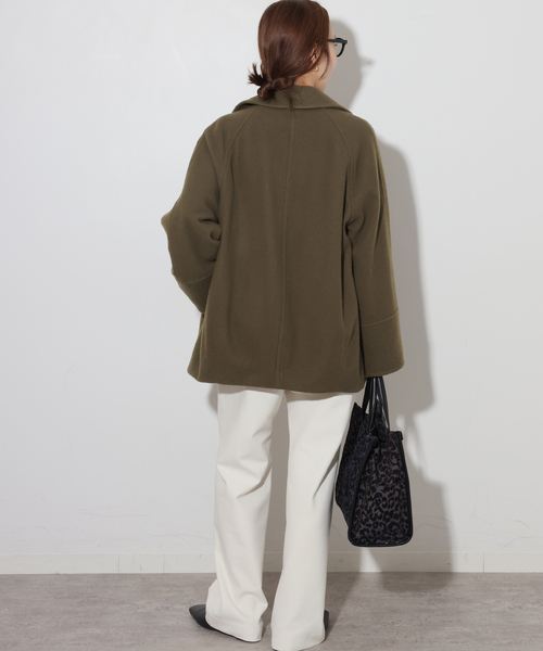 JOURNAL STANDARD relume(ジャーナルスタンダード レリューム)の「尾州ウールスーパー100スタンドPコート(ピーコート・レディース・ネイビー/カーキ/チョコ・38/36)」の18枚目の写真