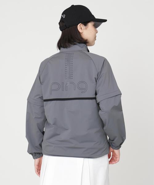 PING(ピン)の「【PING APPAREL】ストレッチハイゲージ天竺2WAYスタンドフルジップブルゾン (LADIES)(ブルゾン・レディース・グレー/ネイビー・LL/L/M)」の3枚目の写真