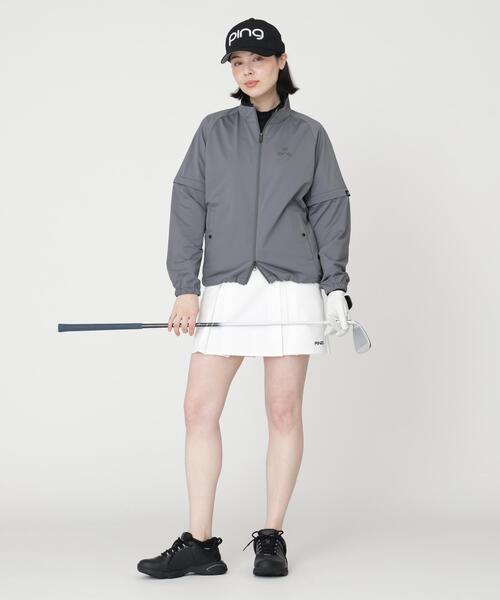 PING(ピン)の「【PING APPAREL】ストレッチハイゲージ天竺2WAYスタンドフルジップブルゾン (LADIES)(ブルゾン・レディース・グレー/ネイビー・LL/L/M)」の4枚目の写真