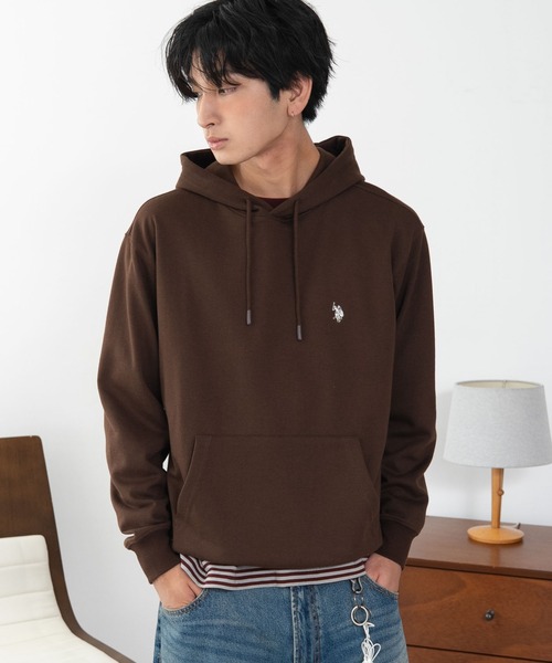U.S. POLO ASSN.(ユーエスポロアッスン)の「WEGO/【26年秋冬新作】U.S.POLO ASSN.プルパーカー(パーカー・メンズ・ブラウン/杢グレー/ネイビー/ワイン/スミクロ/ブラック・X-LARGE/LARGE/MEDIUM)」の4枚目の写真