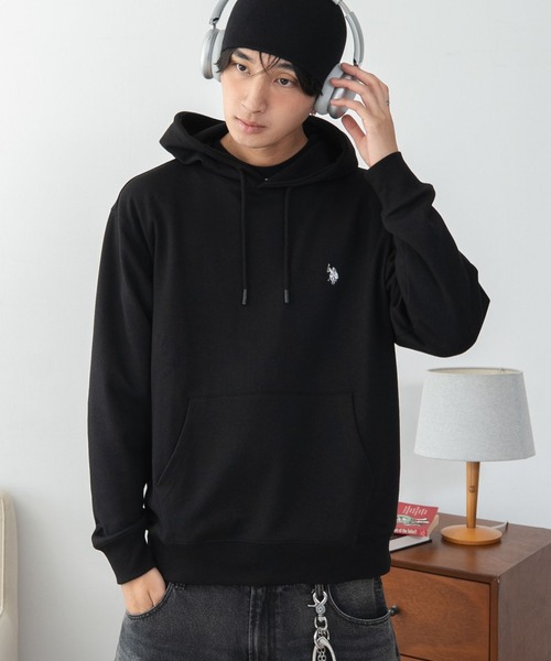 U.S. POLO ASSN.(ユーエスポロアッスン)の「WEGO/【26年秋冬新作】U.S.POLO ASSN.プルパーカー(パーカー・メンズ・ブラウン/杢グレー/ネイビー/ワイン/スミクロ/ブラック・X-LARGE/LARGE/MEDIUM)」の2枚目の写真